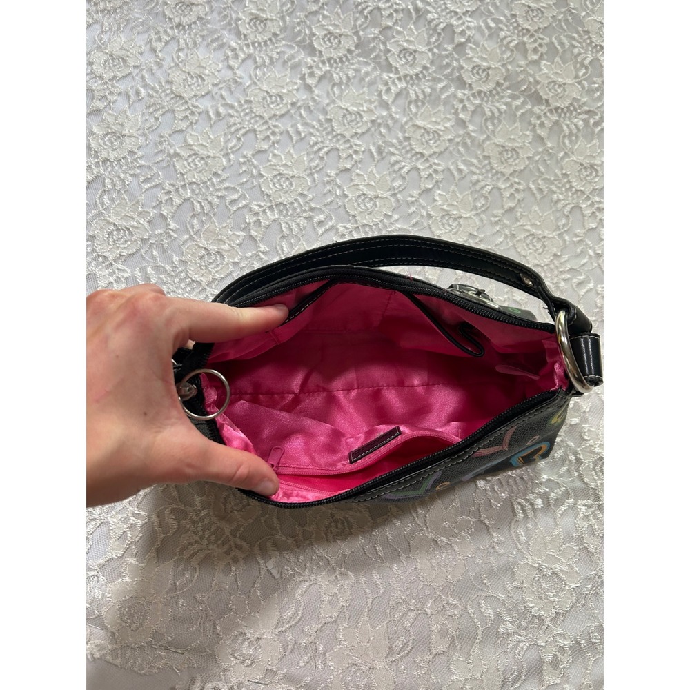 Y2K Graffiti Print Baguette Shoulder Bag Buckle 2000s McBling Mini Purse - Picture 5 of 9